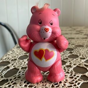 Vintage Care Bears Poseable Figure 1983 Kenner Love A Lot hearts pink